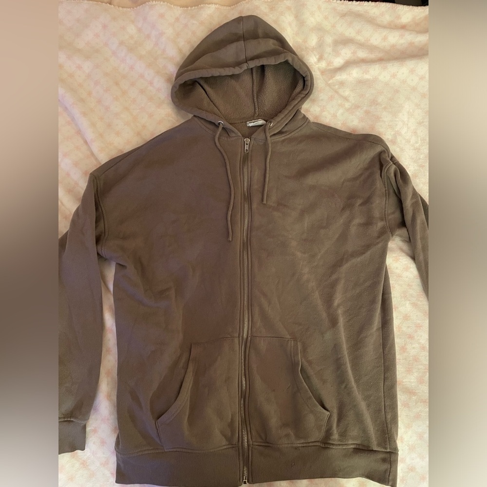 Brown zip up, size large